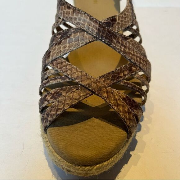 Women's Naturalizer Espadrille Tan Snake Print Size 10M Wedge - Picture 9 of 11